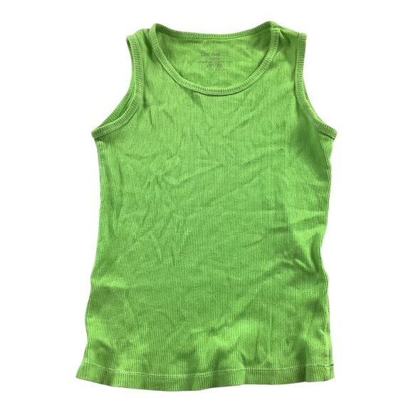 Girls Lot Of 3 Size 7/8 Green Stripe Tank Top T-Shirt & Capri Leggings - Picture 3 of 12